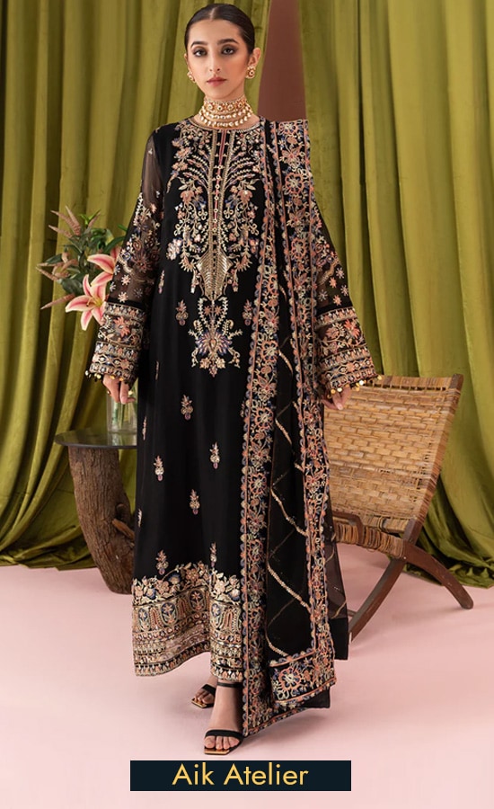 Buy Aik Atelier Embroidered Chiffon Look0623 Dress Now 1