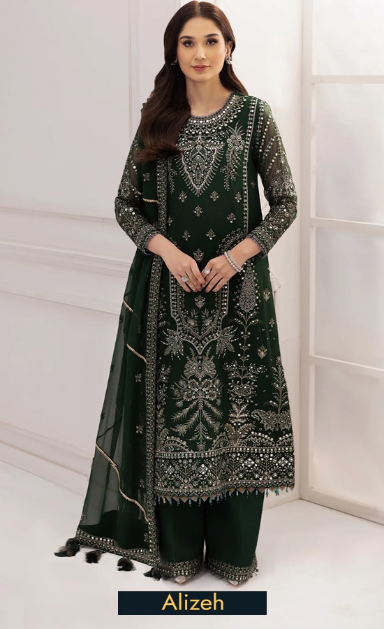 Buy Alizeh Embroidered Chiffon V14D10 Dress Now 2