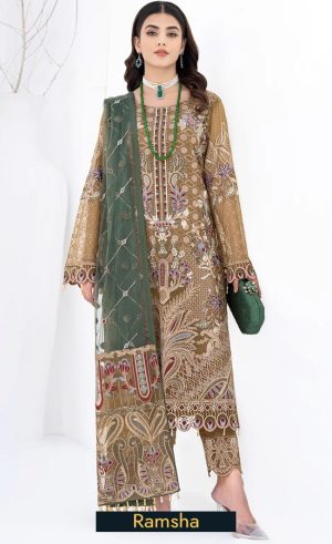 Buy Ramsha Embroidered Chiffon A601 Dress Now 3