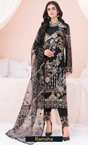 Buy Ramsha Embroidered Chiffon A603 Dress Now 3