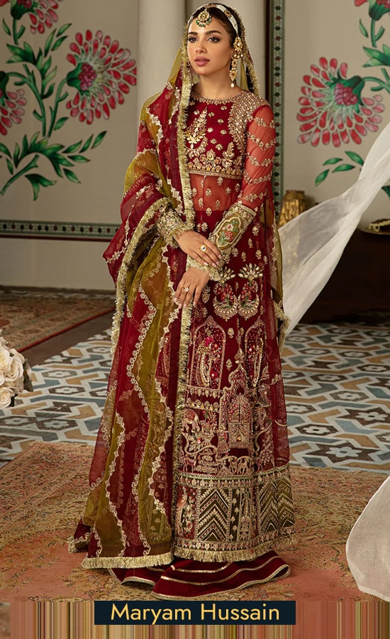 Maryam Hussain Embroidered Net Ayna Dress 1