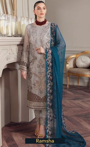 Ramsha Embroidered Chiffon A503 Dress 1