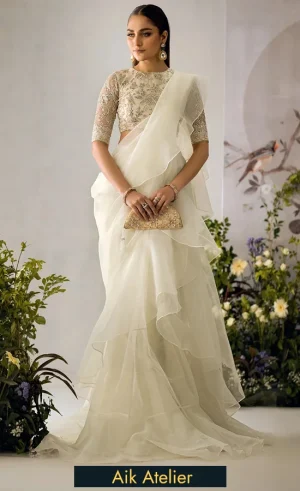 White Saree for Wedding Guests (3)