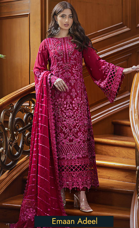 Emaan Adeel embroidered chiffon - Maisha