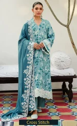 embroidered-linen-Teal-Waters