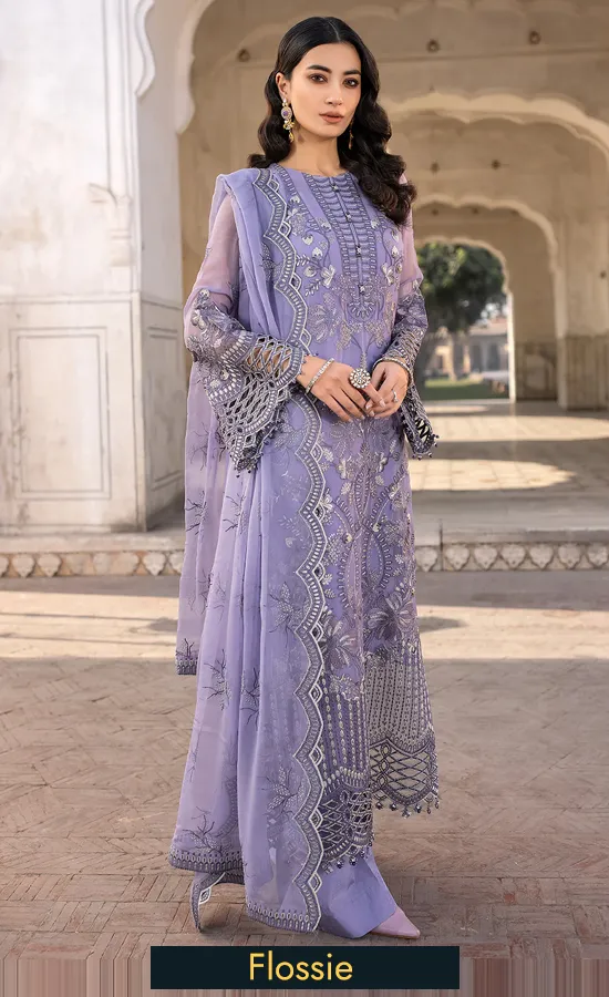 Embroidered Chiffon - Violet Sweet A