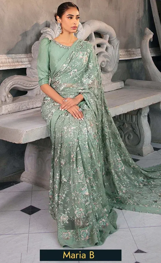 Maria B Saree For Wedding Guest (4)