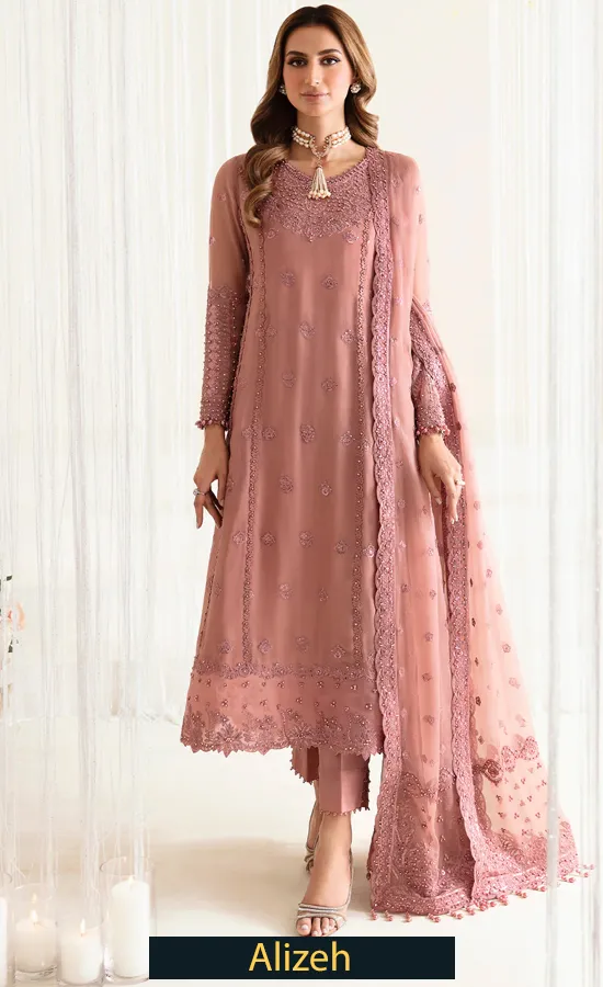 Embroidered ChiffonAF-HM-4016-Crimson Embroidered Chiffon AF-HM-4016-Crimson -3