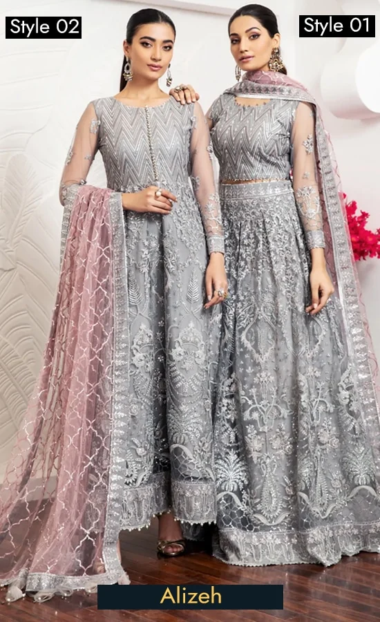 Silver Grey Colour Lehenga Choli for Wedding Guest - Bella Rose Silver Grey Colour Lehenga Choli for Wedding Guest - Bella Rose