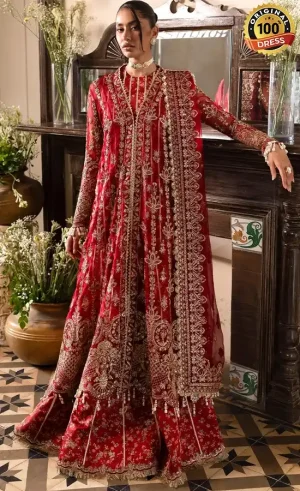 Anarkali Suit in Red Colour For Wedding Guestsssdw (2)