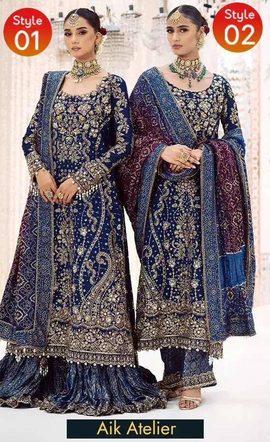 Blue and Gold Sharara For Wedding Guests (1) Blue and Gold Sharara For Wedding Guests (1)