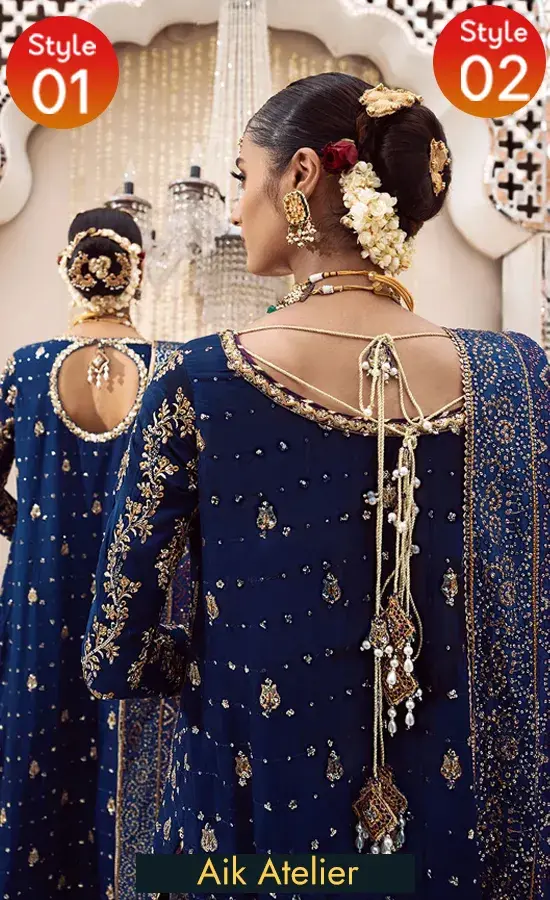 Blue and Gold Sharara For Wedding Guests (2)