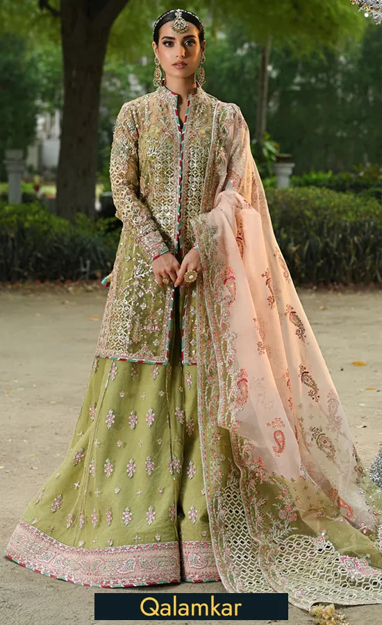Green Sharara For Wedding Guests - RF-07 Halena (1) Green Sharara For Wedding Guests - RF-07 Halena (1)