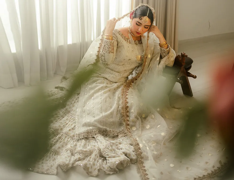 Light Grey Bridal Gharara Light Grey Brida Gharara