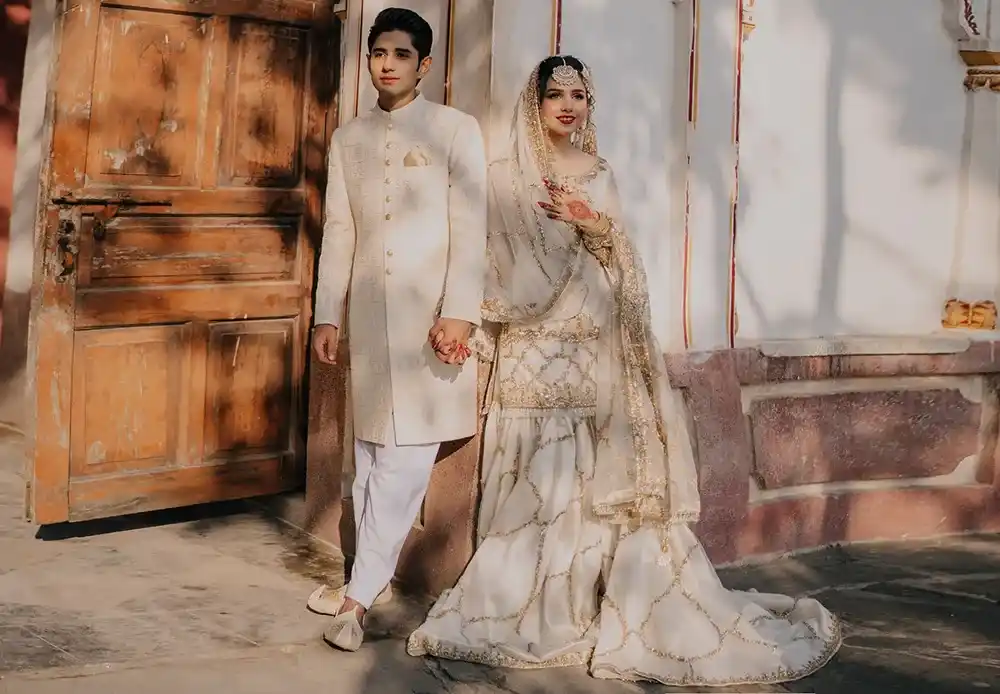 Off White Bridal Gharara 7 Off White Bridal Gharara