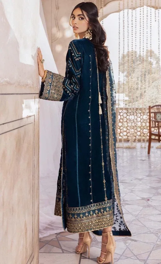 Blue Colour Salwar Kameez For Wedding Guestssss (1)