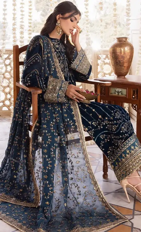 Blue Colour Salwar Kameez For Wedding Guestssss (3)