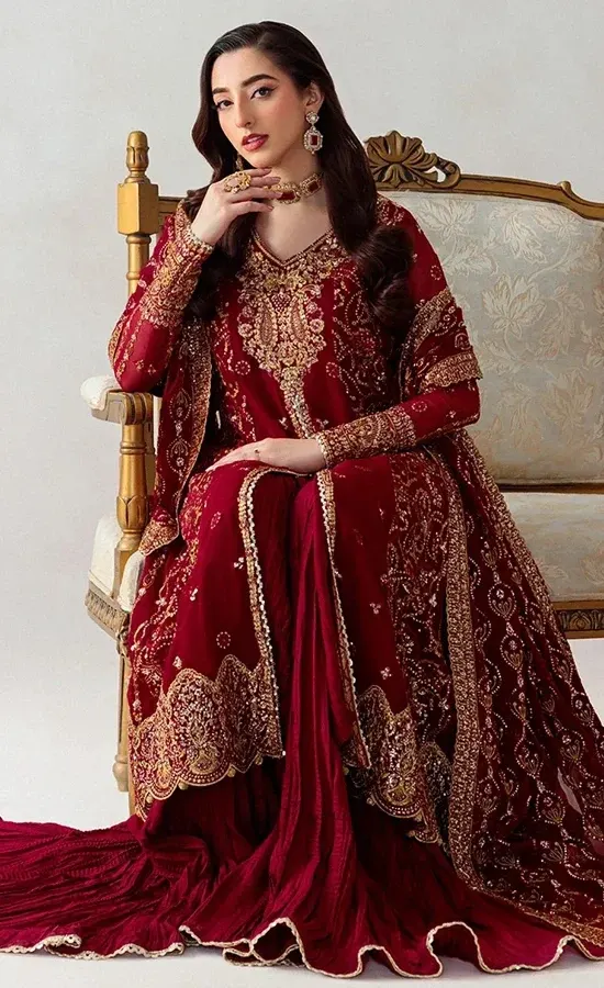 Maroon Colour Shalwar Kameez For Wedding Guestsss (2)