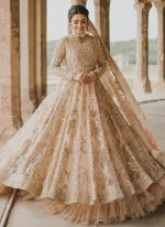Dusty Peach Bridal Maxi for Nikkah Video