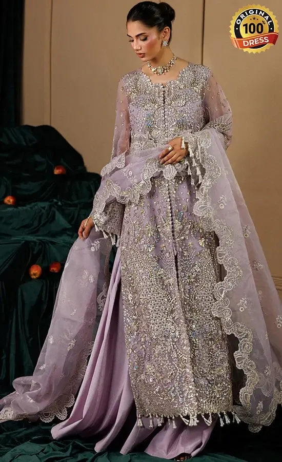 Lilac Pakistani Dress For Wedding Guests (4)