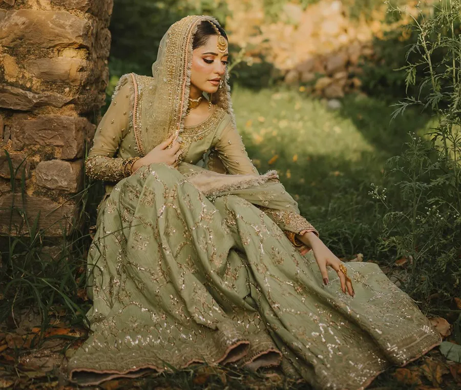 Pistachio Green Bridal Gharara 12 Pistachio Green Bridal Gharara