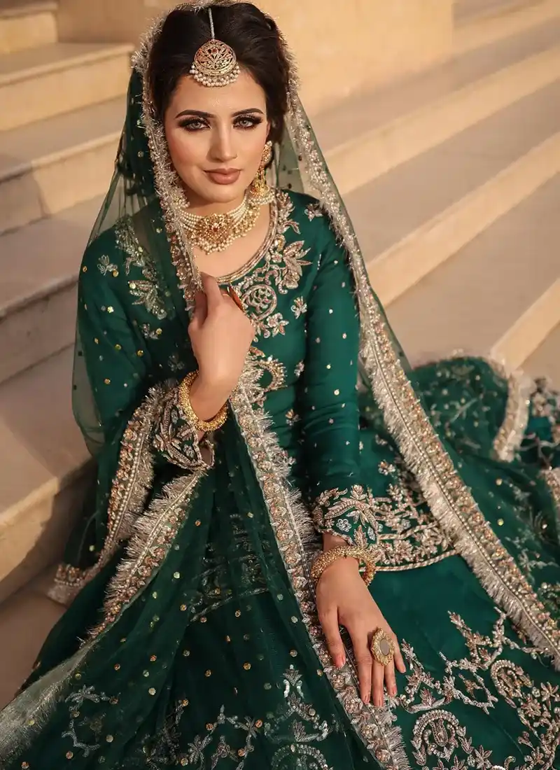 Emerald Green Bridal Gharara (1) Emerald Green Bridal Gharara