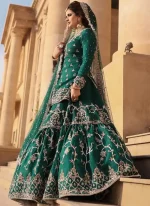 Emerald Green Bridal Gharara 2 Emerald Green Bridal Gharara (Lehenga Style) Video