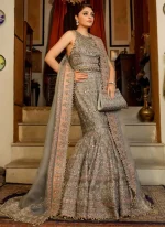 Mushroom Green Fishcut Bridal Lehenga Video
