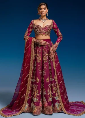 Ahmed Sultan Burgundy Lehenga Choli (1)