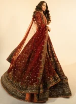 HSY Maroon Lehenga 3 Maroon and Orange Lehenga Choli (HSY Inspired Version) Video