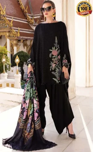 Embroidered Twill Linen MPT-2802-B Dress (4)