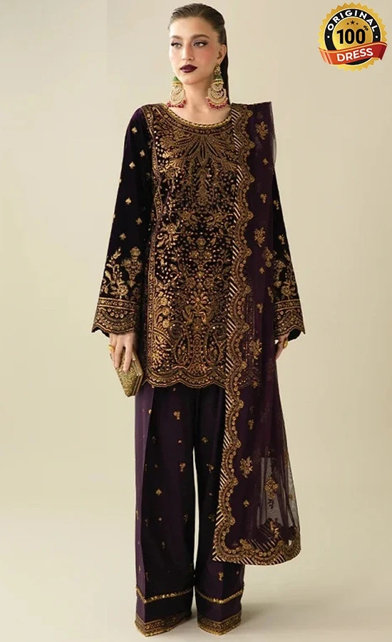 Embroidered Velvet AJULM-02 (4) Embroidered Velvet AJULM-02 (4)