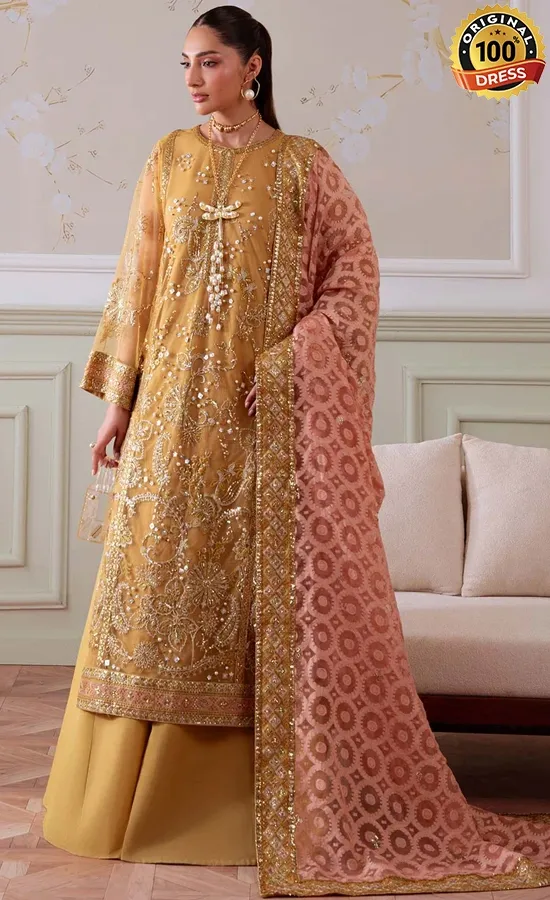 Nureh Embroidered Net NEL-81 Dress (1)