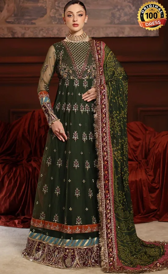 Nureh Embroidered Net NL-89 Dress (3)