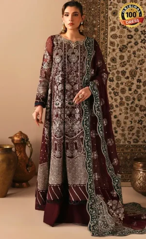 Jazmin Embroidered Chiffon Qabita Dress (1)