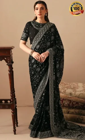 Jazmin Embroidered Rawsilk Qailah Dress (1)