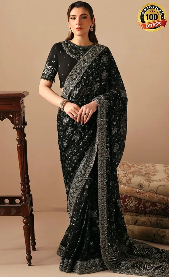 Jazmin Embroidered Rawsilk Qailah Dress (1) Jazmin Embroidered Rawsilk Qailah Dress (1)