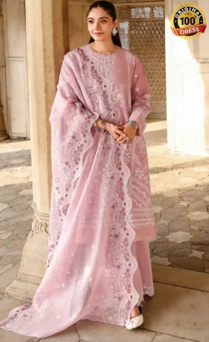 Cross Stitch PK Embroidered Lawn Lavender Mist Dress (1)