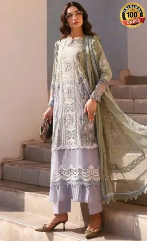 Maria B Embroidered Lawn D-2606-B Dress (4)
