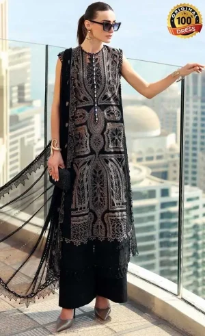 Maria B Embroidered Lawn D-2608-B Dress (4)
