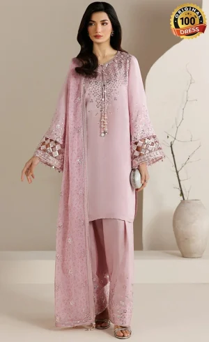 Jazmin Embroidered Raw Silk UR-7082 Dress (1)