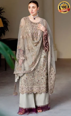 Ramsha PK Embroidered Net H-502 Dress (4)