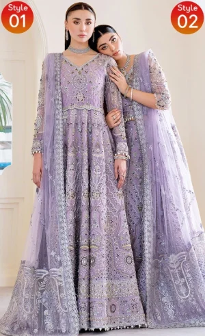 Ramsha PK Embroidered Organza H-505 Dress (2)