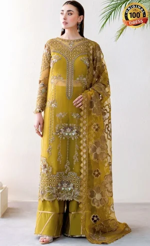 Ramsha PK Embroidered Organza H-506 Dress (2)