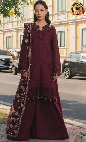 Afrozeh Embroidered Dyed Lawn Haya Dress (2)