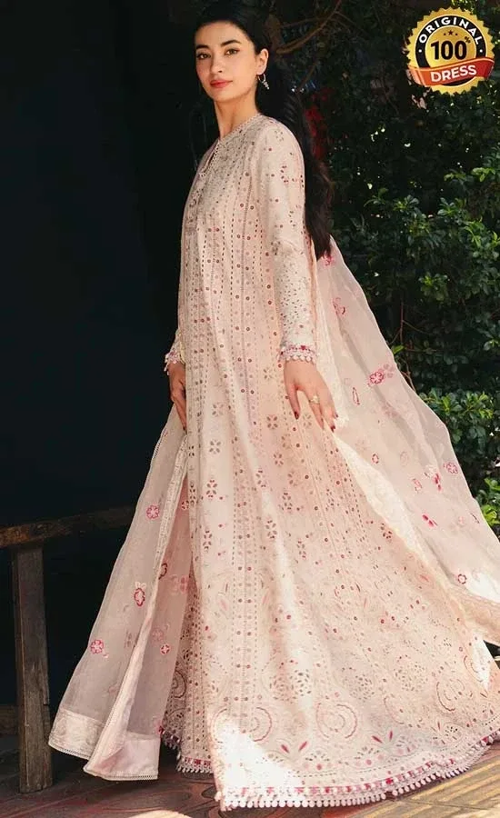 Afrozeh Embroidered Dyed Lawn Khamoshi Dress (4)