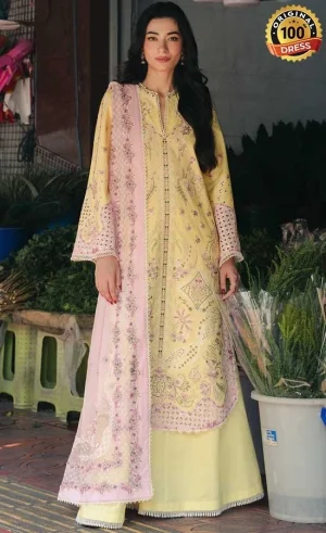 Afrozeh Embroidered Dyed Lawn Lamha Dress (3)