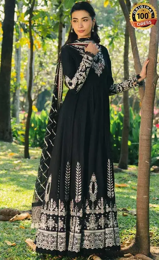 Afrozeh Embroidered Dyed Lawn Parizaad Dress (2) Afrozeh Embroidered Dyed Lawn Parizaad Dress (2)