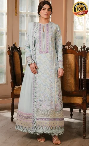 Afrozeh PK Embroidered Printed Lawn Fable Dress (2)