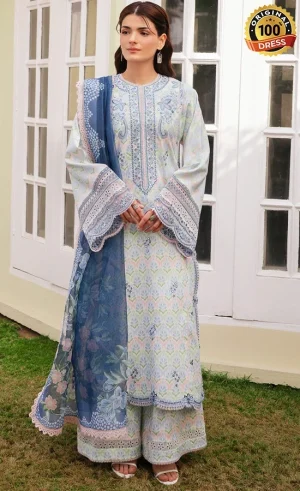 Afrozeh PK Embroidered Printed Lawn Sova Dress (1)